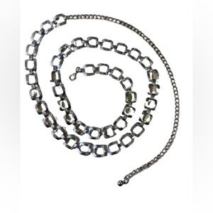 Vintage Silver Square Link Adjustable Chain Belt